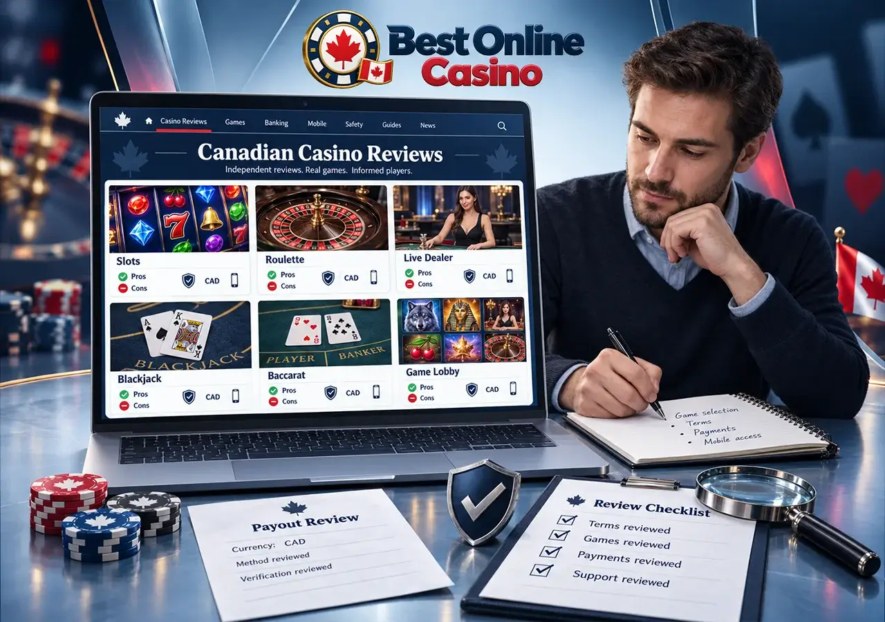 Canadian online casino reviews explain the strengths, limitations and verified terms of six operators.